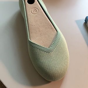 Brand new, never worn, mint green Rothy’s flats